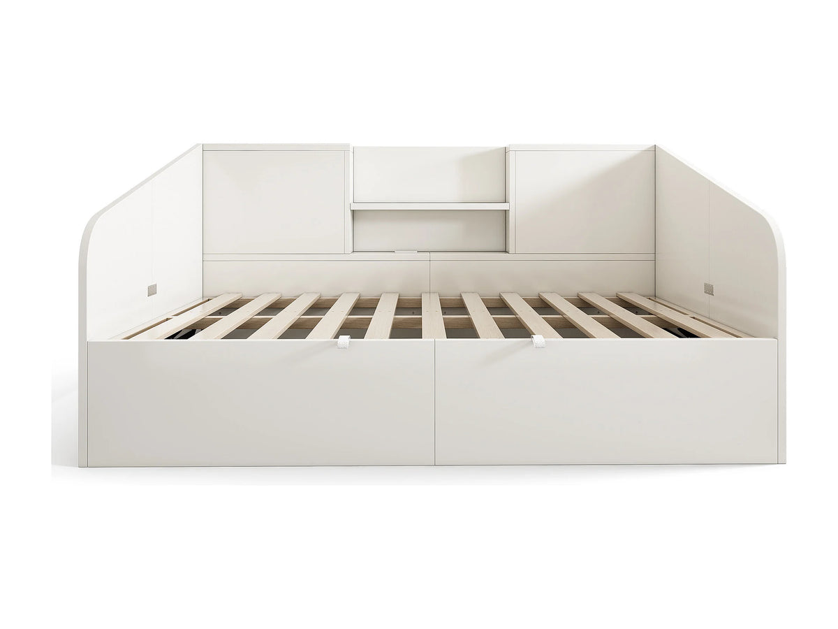 Lit Coffre 90x190 Bois Blanc avec Port USB — vue 4