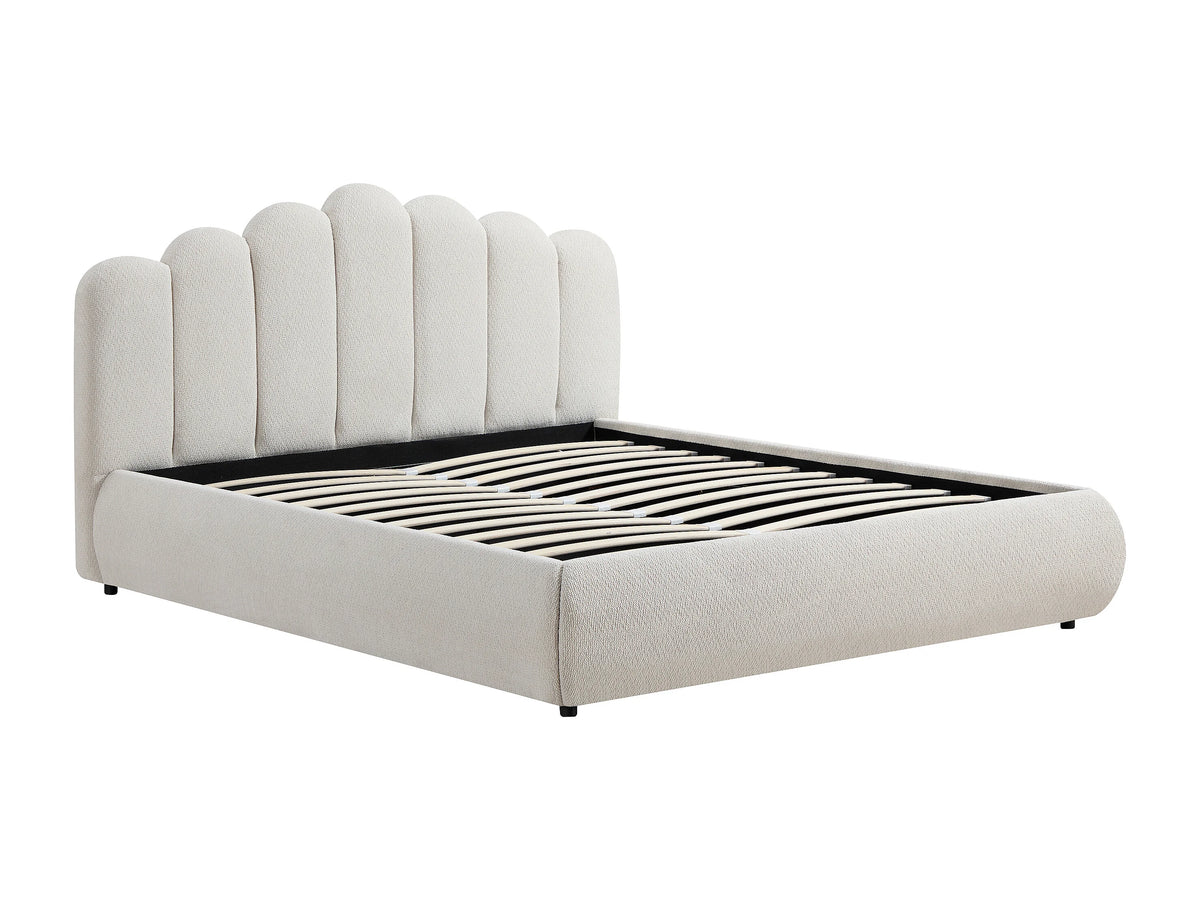 Lit Coffre 140x190 Tissu Beige - SILVATORA — vue 3