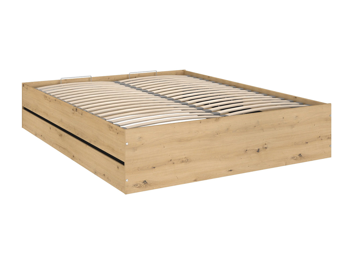 Lit Coffre 160x200 Bois Naturel clair - LUDARO — vue 3