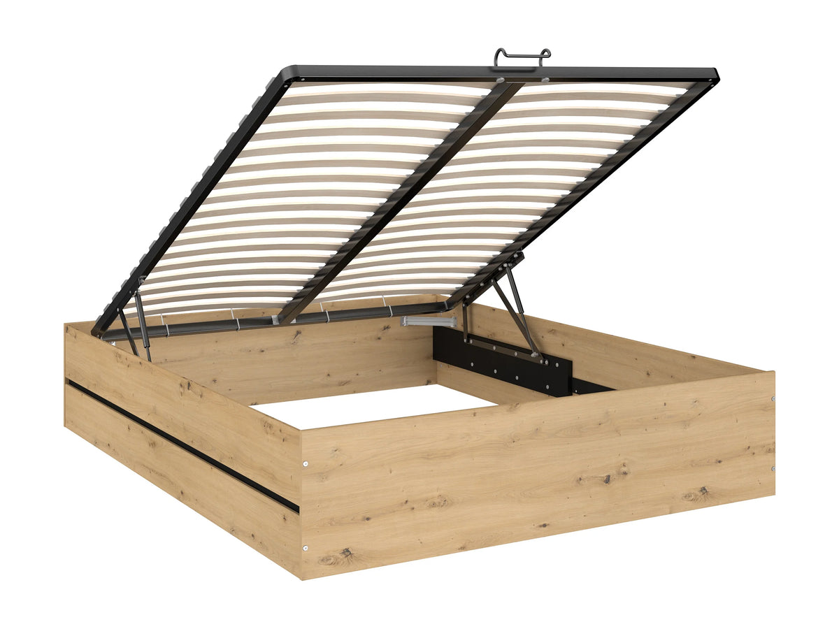 Lit Coffre 160x200 Bois Naturel clair - LUDARO — vue 5