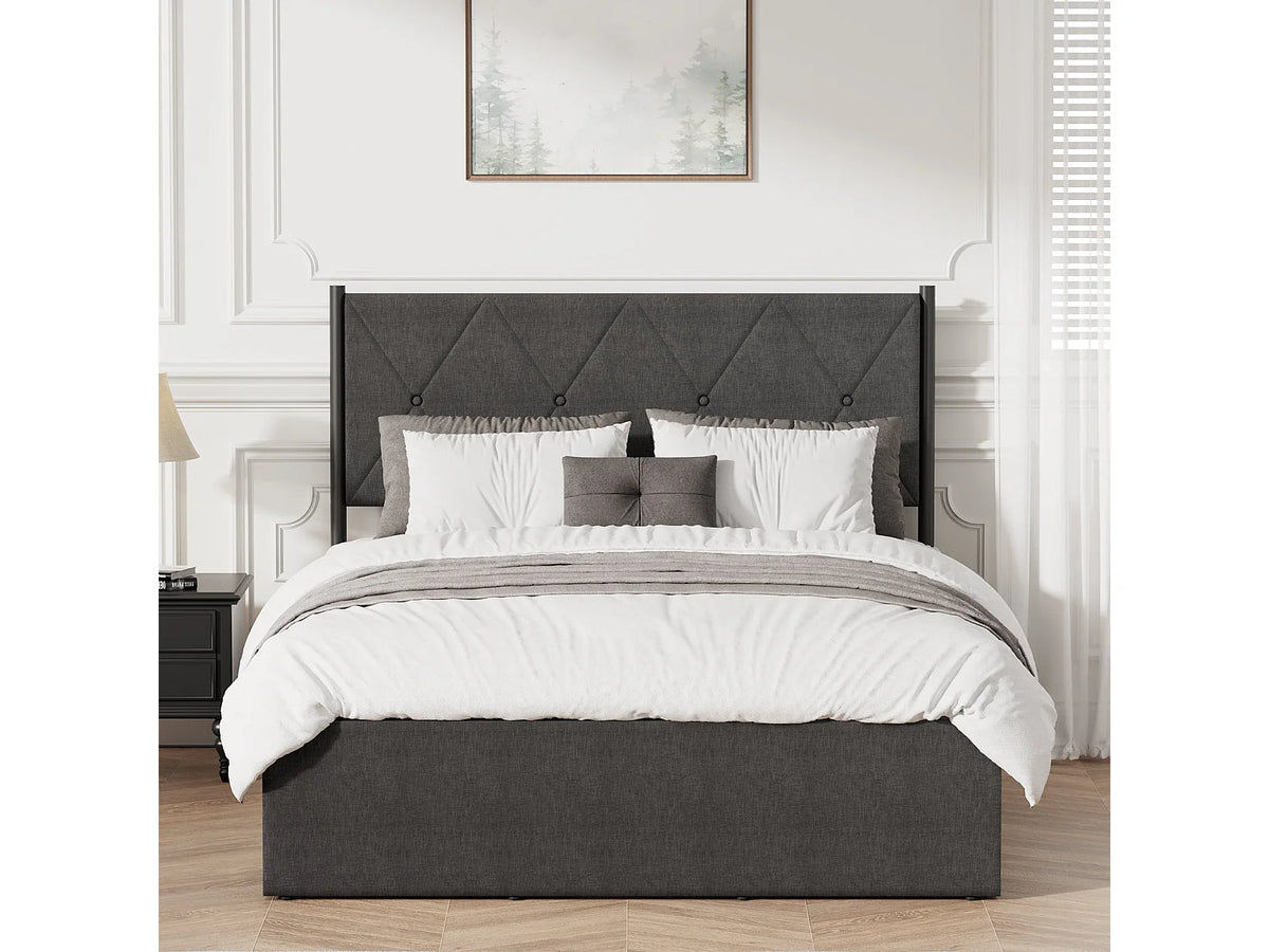 Lit Coffre 140x190 Bois Noir — vue 2
