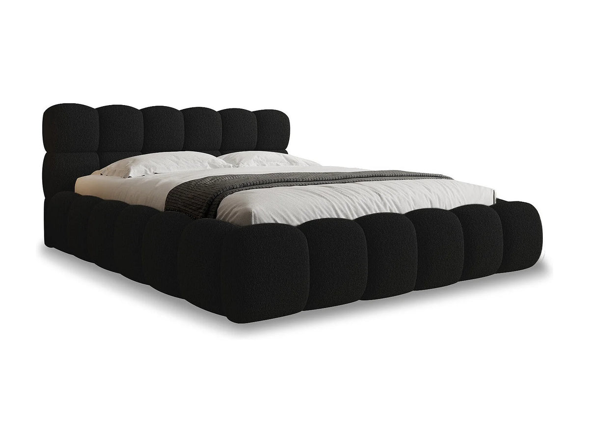 Lit Coffre 140x190 Tissu Bouclette Noir — vue 3