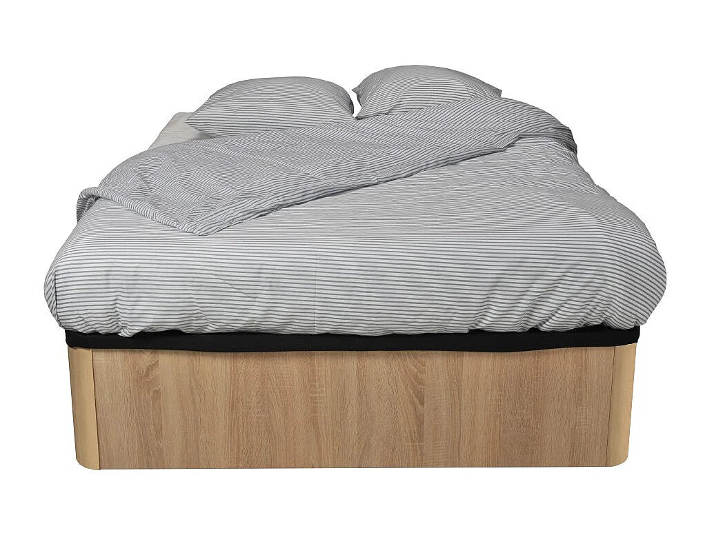 Lit Coffre 140x190 Bois Naturel clair — vue 4