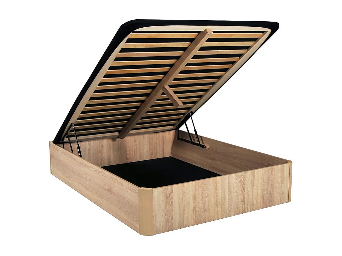 Lit Coffre 140x190 Bois Naturel clair — vue 5
