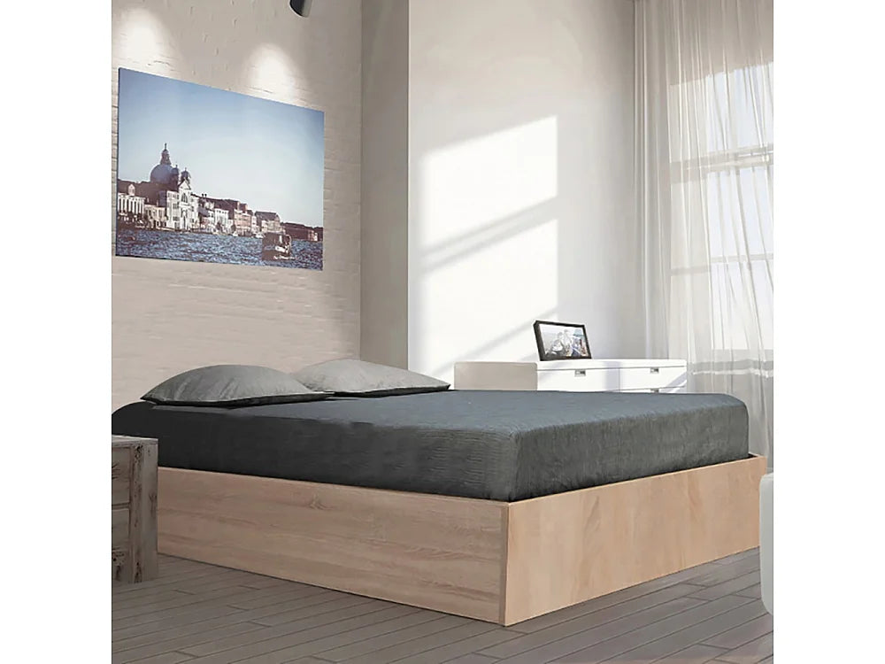 Lit Coffre 180x200 Bois Naturel clair — vue 2