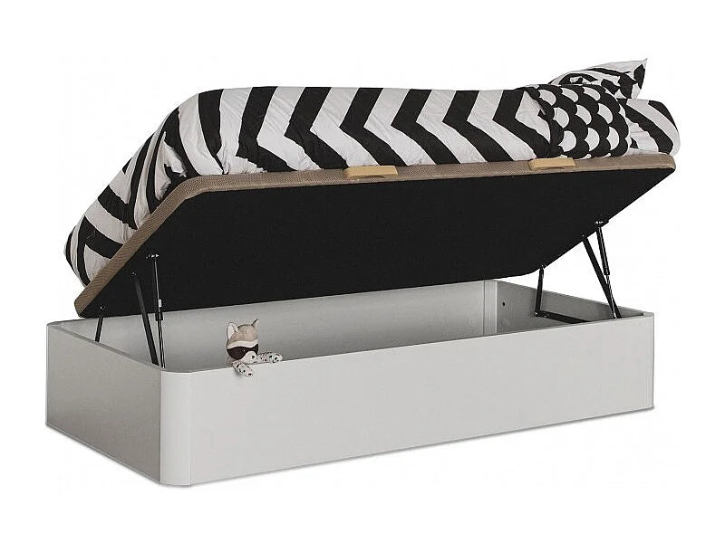 Lit Coffre 90x190 Bois Blanc — vue 2