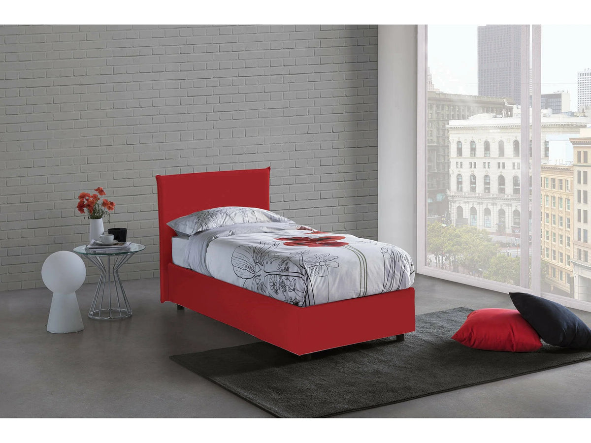 Lit Coffre 90x190 Bois Rouge — vue 5