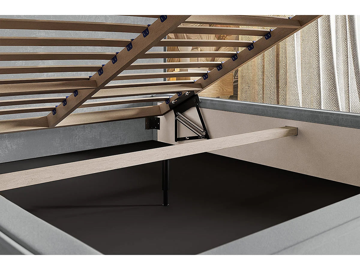 Lit Coffre 160x200 Tissu Bouclette Noir — vue 6