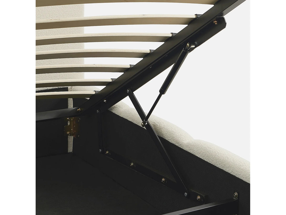 Lit Coffre 90x190 Tissu Bouclette Blanc — vue 6