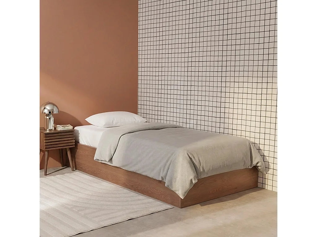 Lit Coffre 90x190 Bois Naturel foncé — vue 4