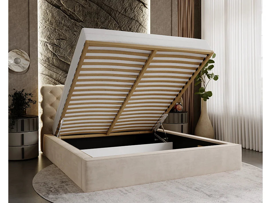 Lit Coffre 200x200 Velours Noir — vue 3