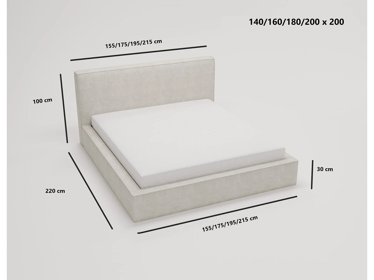 Lit Coffre 140x200 Velours Crème — vue 7