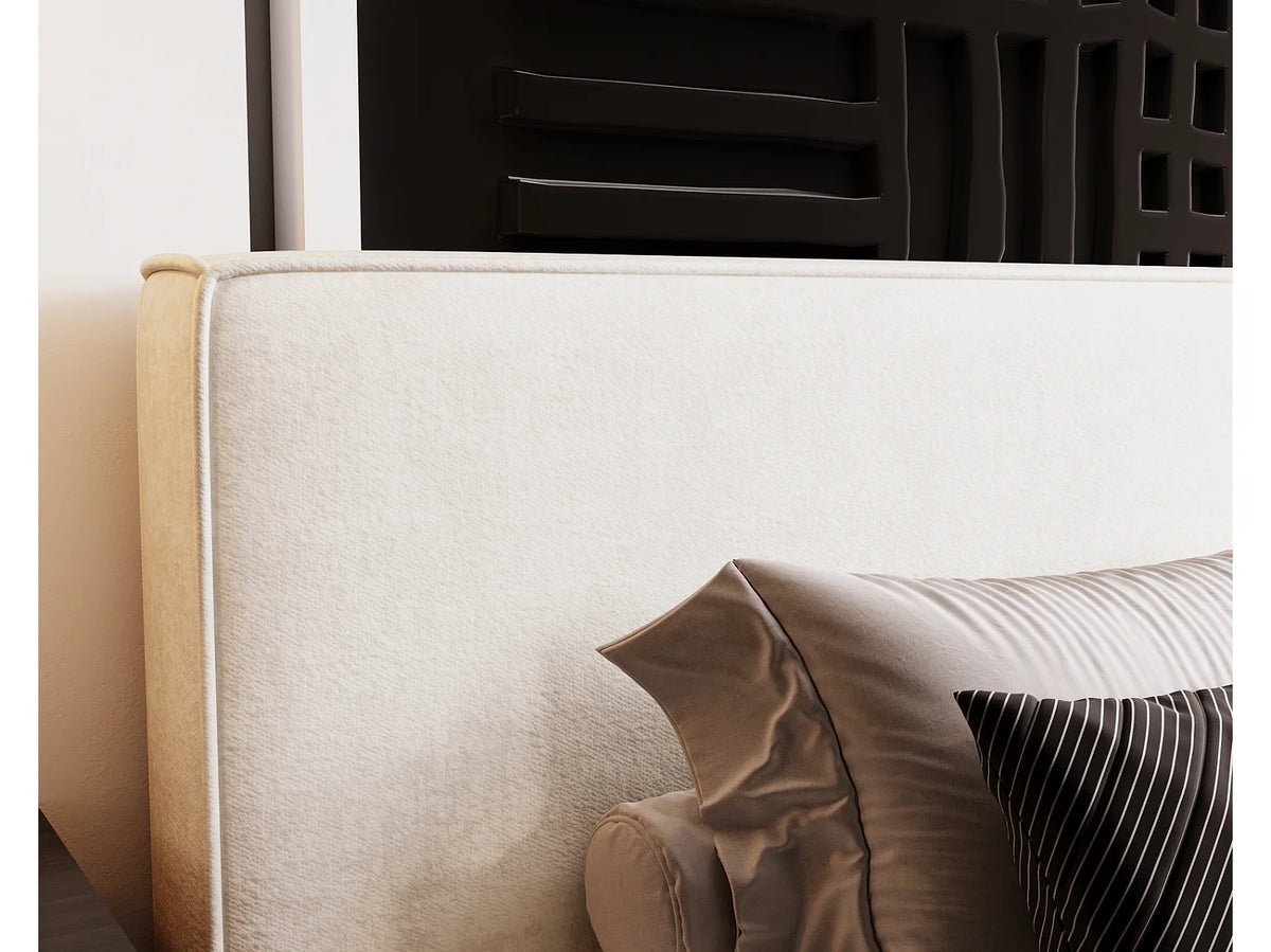Lit Coffre 140x200 Velours Crème — vue 6