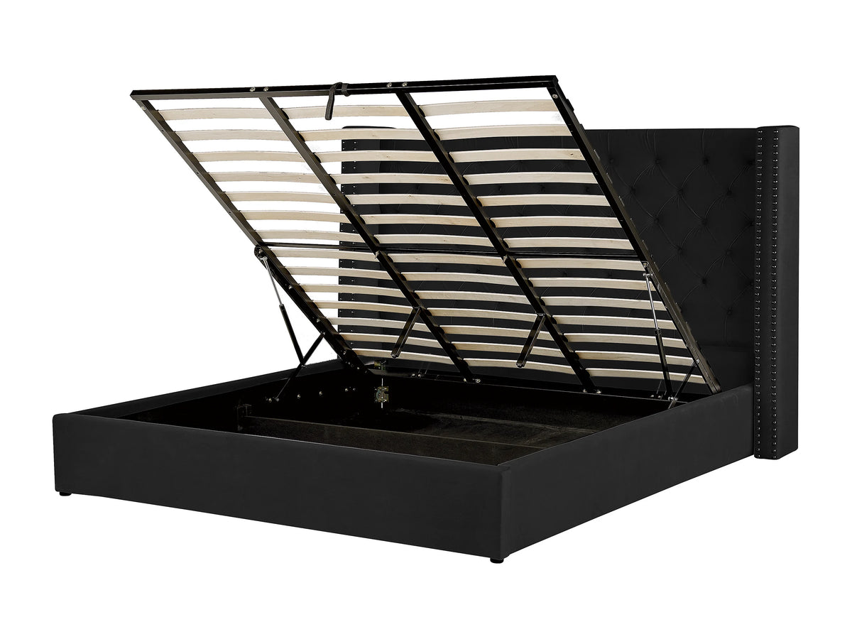 Lit Coffre 180x200 Velours Noir — vue 2