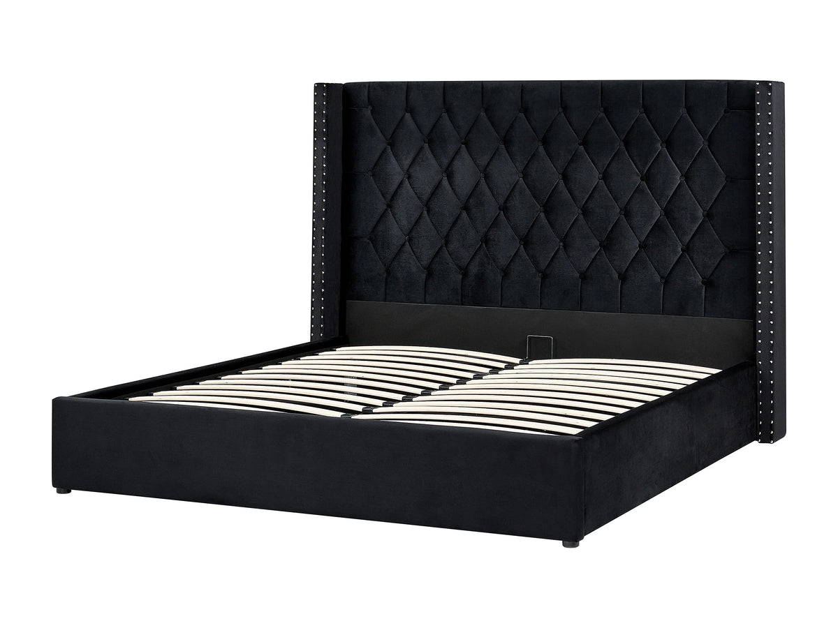 Lit Coffre 180x200 Velours Noir — vue 6