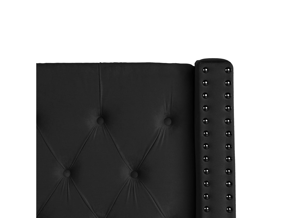 Lit Coffre 180x200 Velours Noir — vue 10