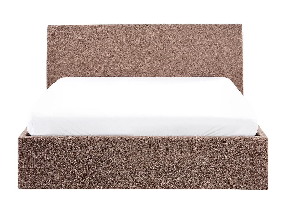 Lit Coffre 140x200 Tissu Bouclette Marron — vue 7
