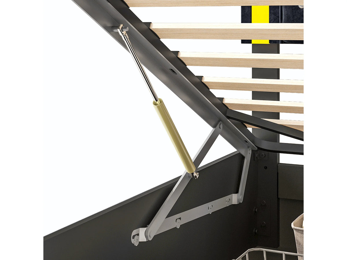 Lit Coffre 160x200 Velours Noir avec LED — vue 4