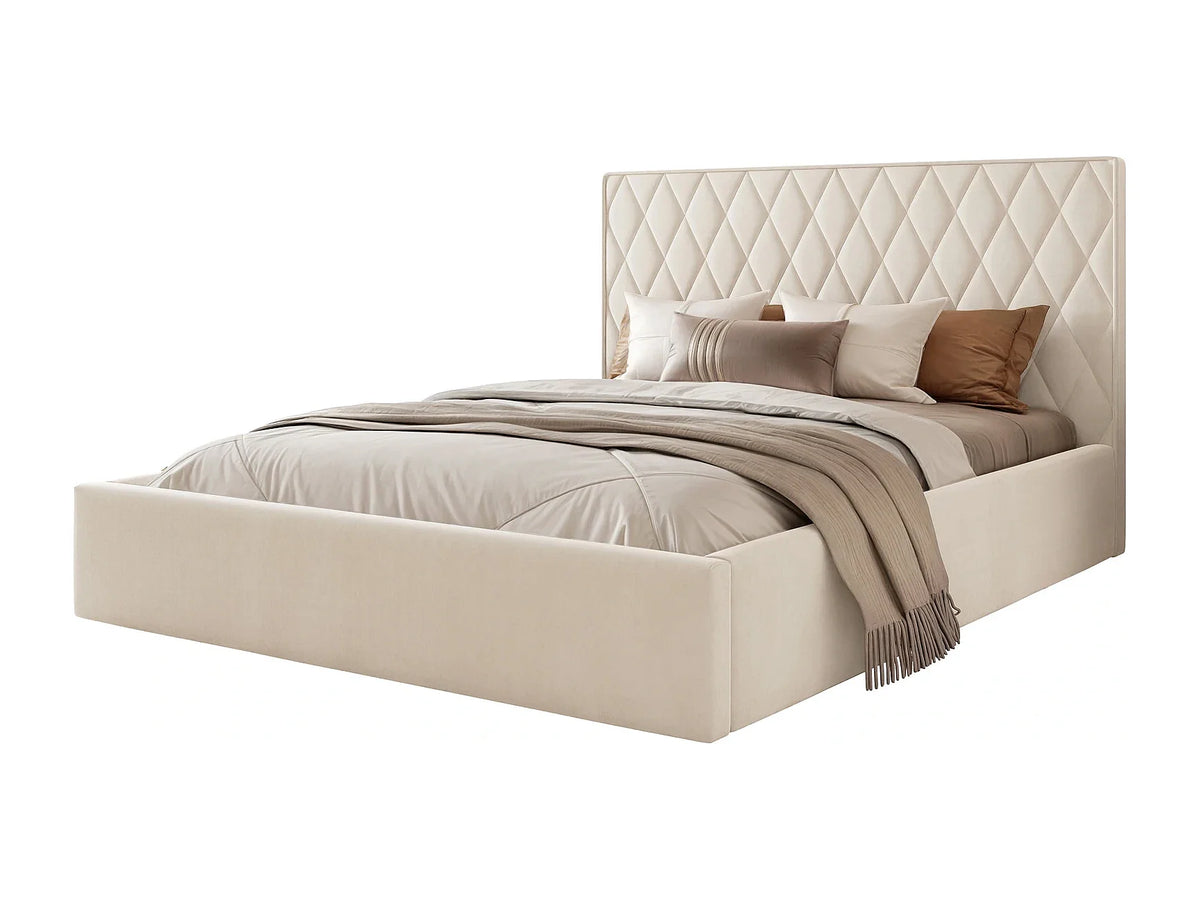 Lit Coffre 200x200 Bois Crème — vue 3
