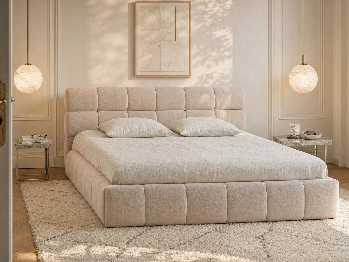 Lit Coffre 160x200 Bois Beige - FORVIK