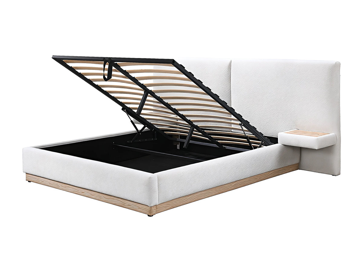Lit Coffre 160x200 Bois Beige avec Chevets — vue 5