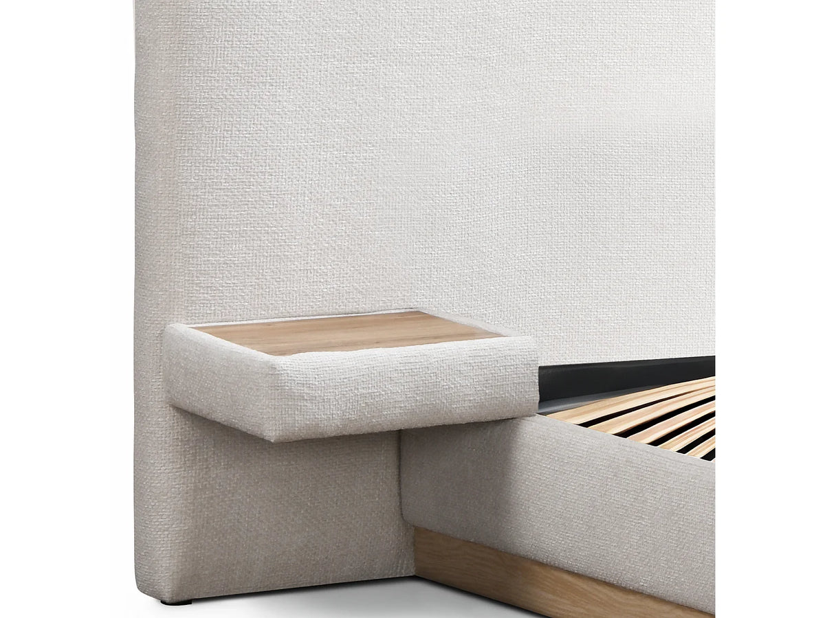 Lit Coffre 160x200 Bois Beige avec Chevets — vue 6