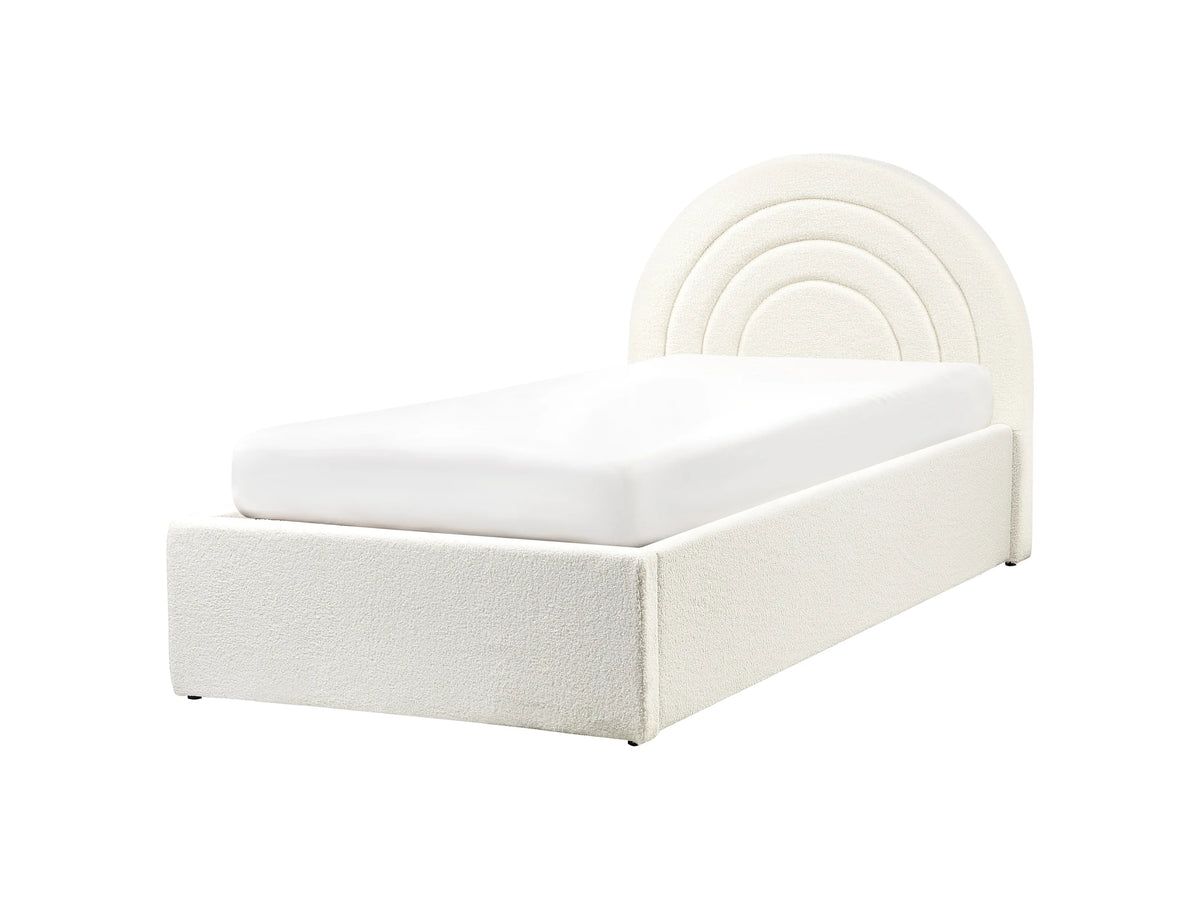 Lit Coffre 90x200 Tissu Bouclette Blanc — vue 4