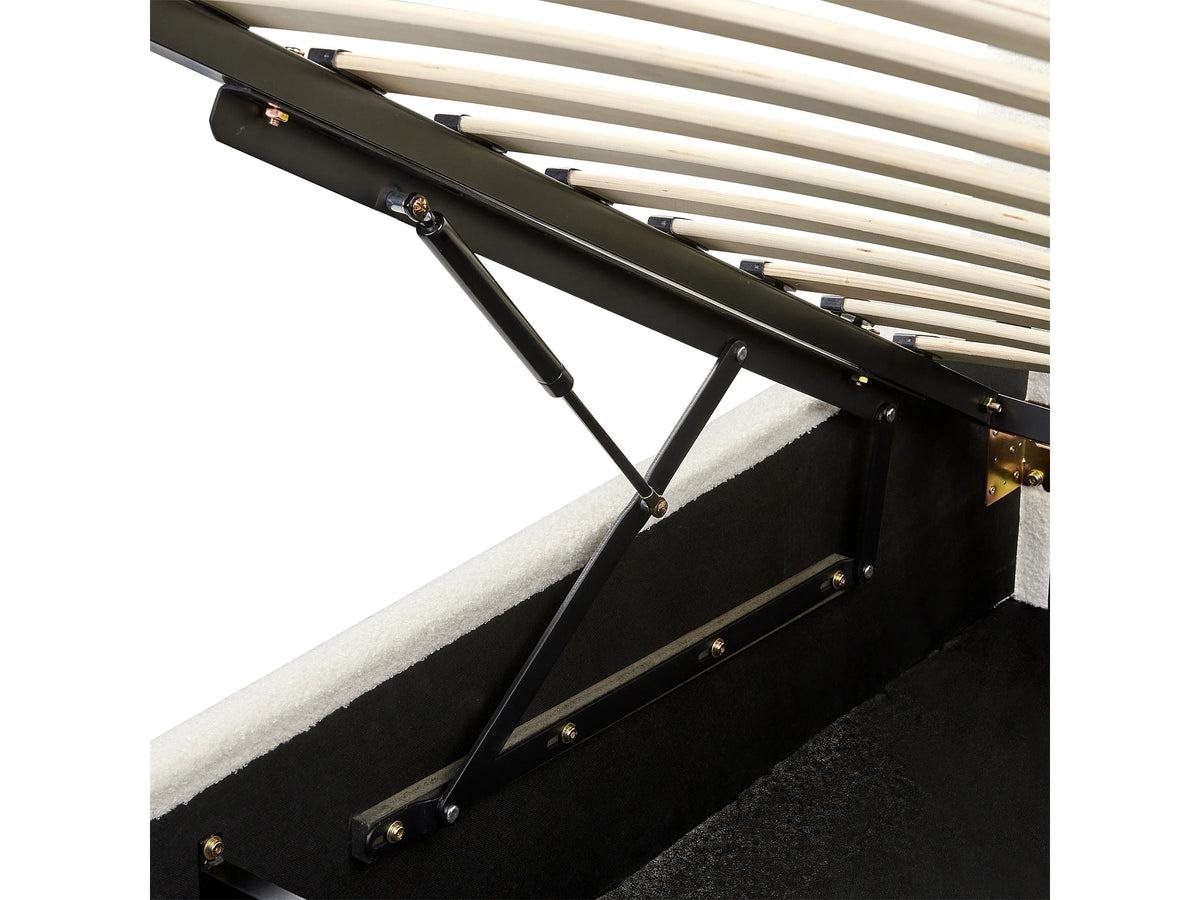 Lit Coffre 90x200 Tissu Bouclette Blanc — vue 10