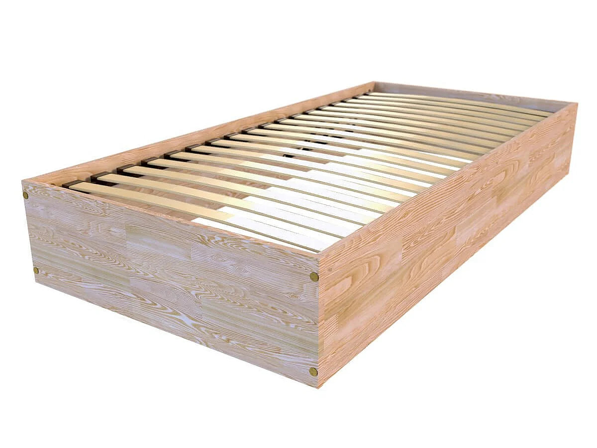 Lit Coffre 90x190 Bois Naturel clair — vue 3