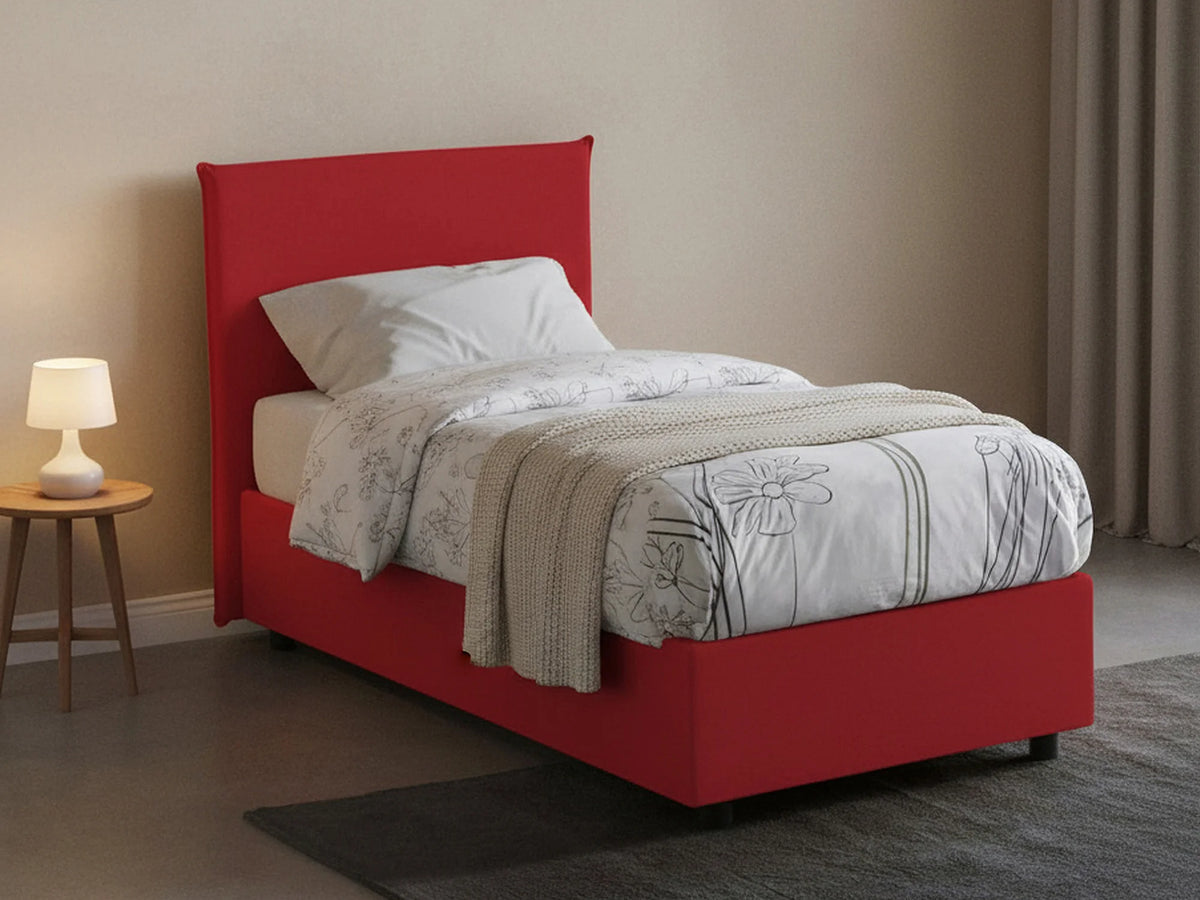 Lit Coffre 90x190 Bois Rouge — vue 4
