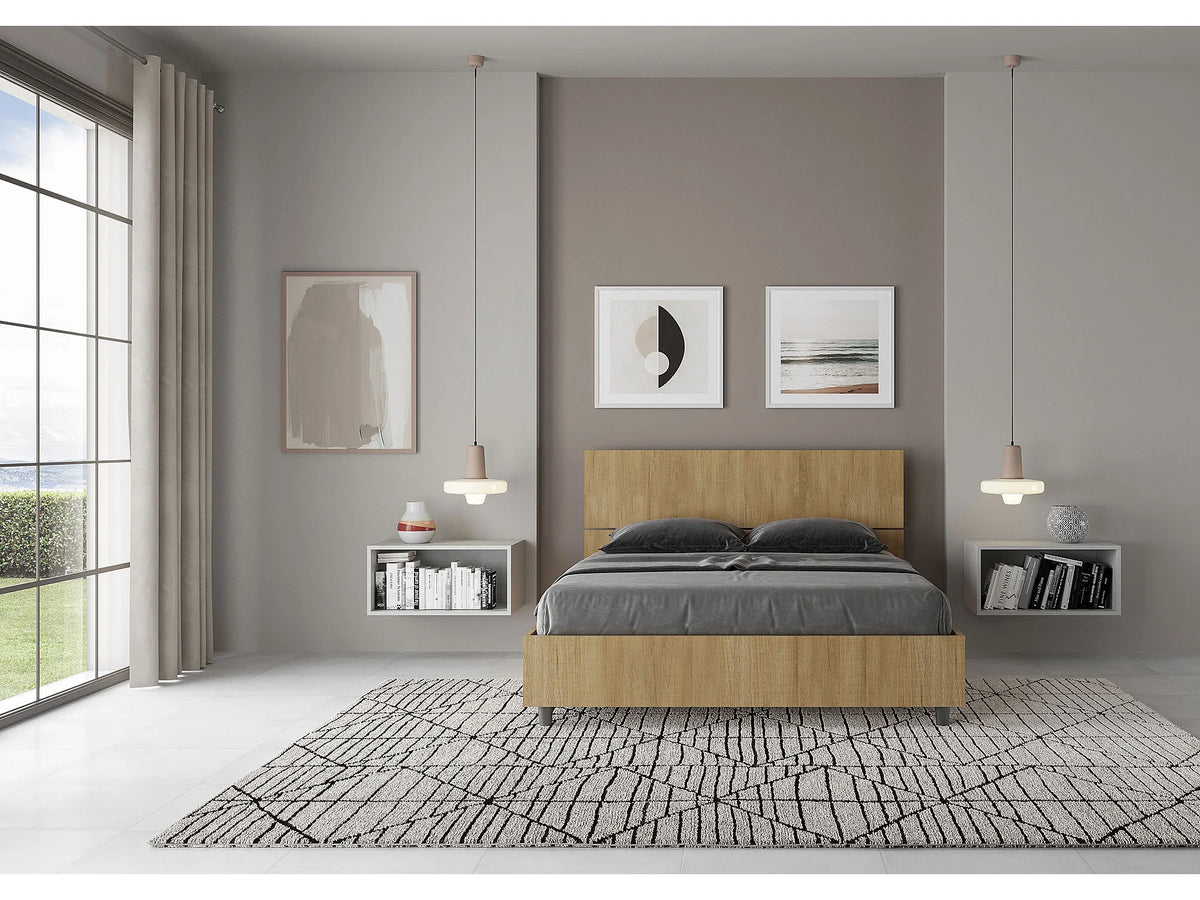 Lit Coffre 140x190 Bois Marron — vue 3