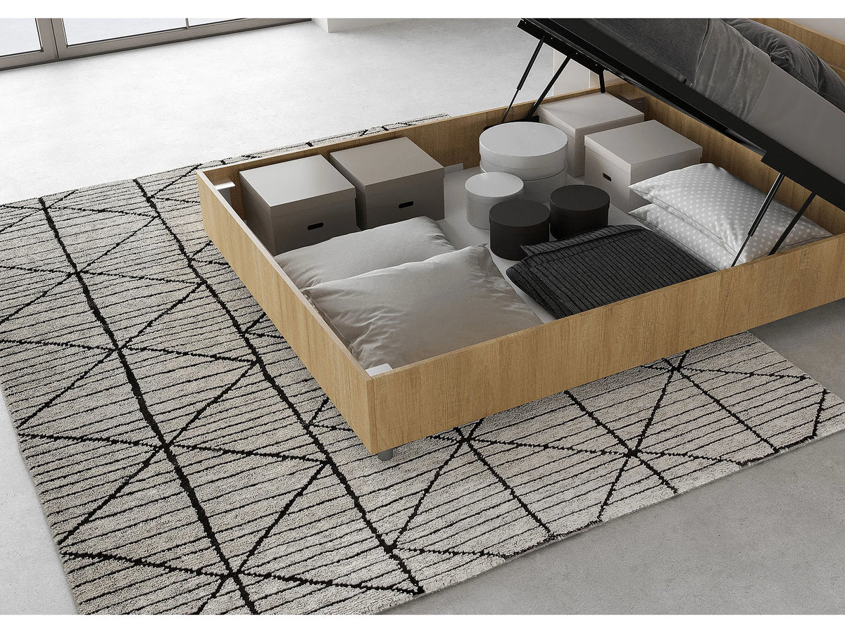 Lit Coffre 140x190 Bois Marron — vue 5