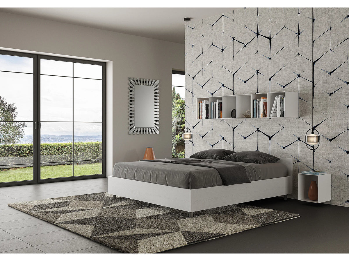 Lit Coffre 160x190 Bois Blanc — vue 9