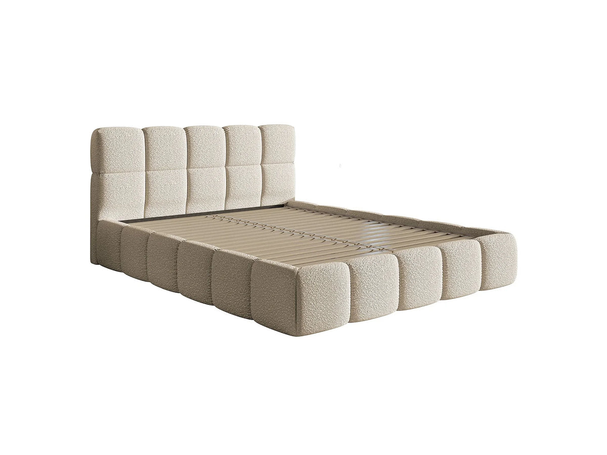 Lit Coffre 120x200 Tissu Bouclette Beige — vue 3