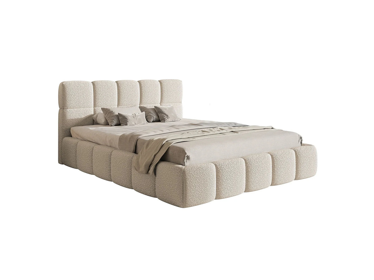Lit Coffre 120x200 Tissu Bouclette Beige — vue 4
