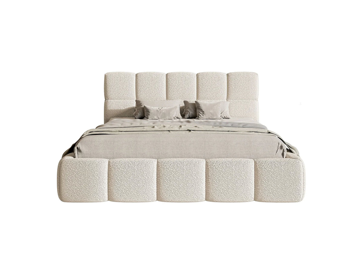 Lit Coffre 120x200 Tissu Bouclette Beige — vue 5