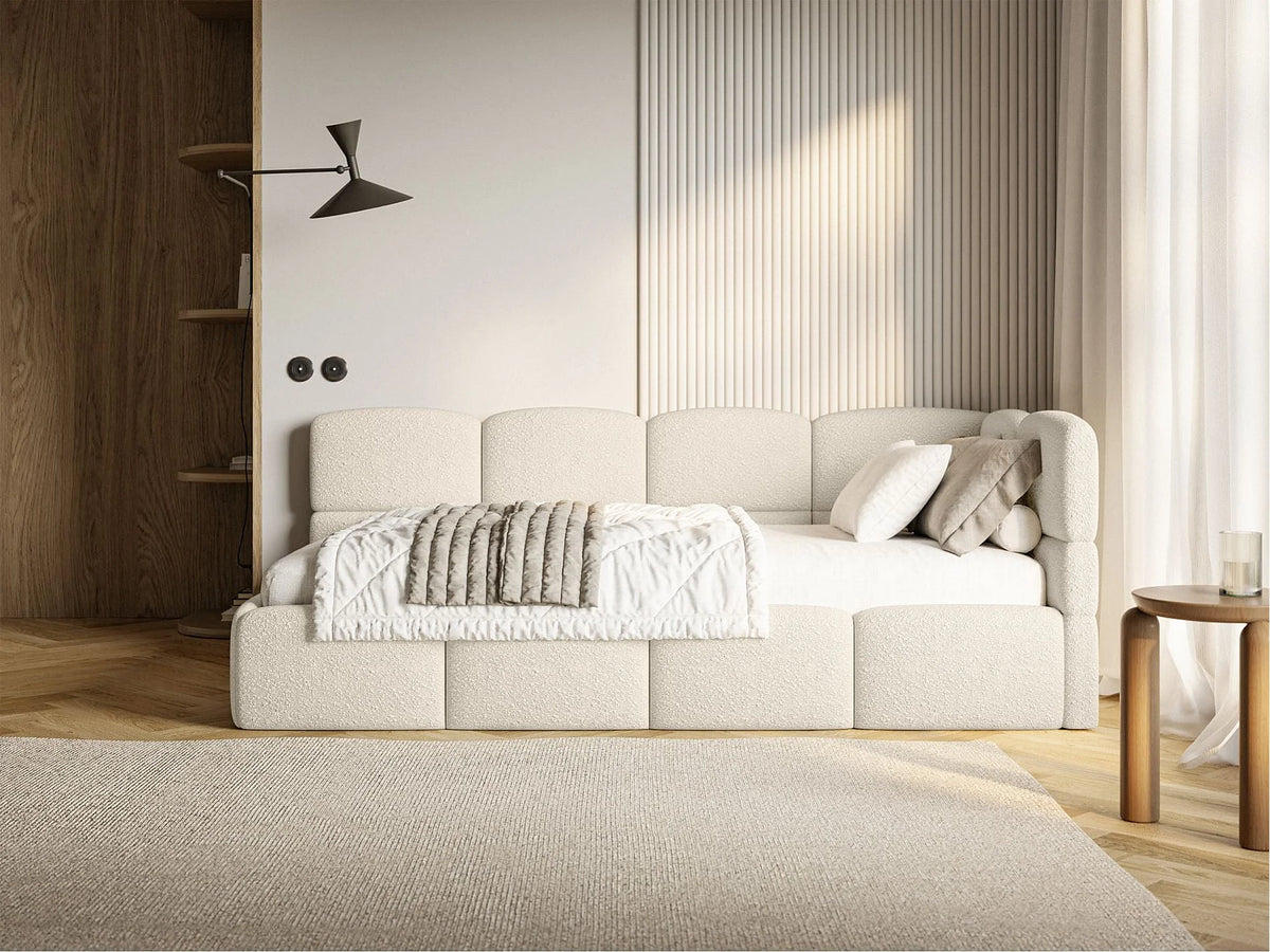 Lit Coffre 90x200 Tissu Beige