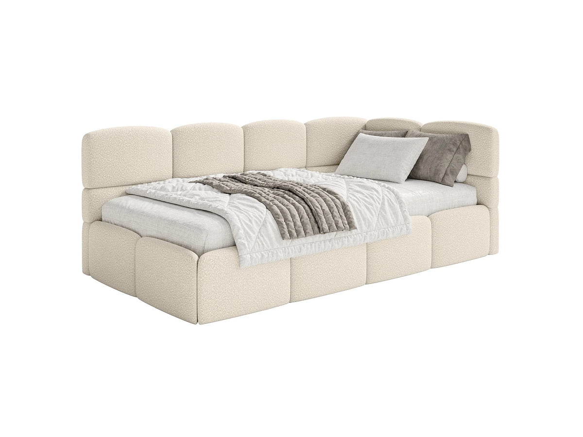 Lit Coffre 90x200 Tissu Beige — vue 6