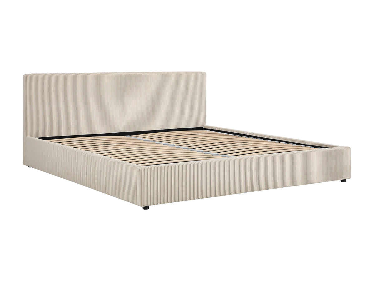 Lit Coffre 200x200 Velours Côtelé Crème - VALME — vue 3