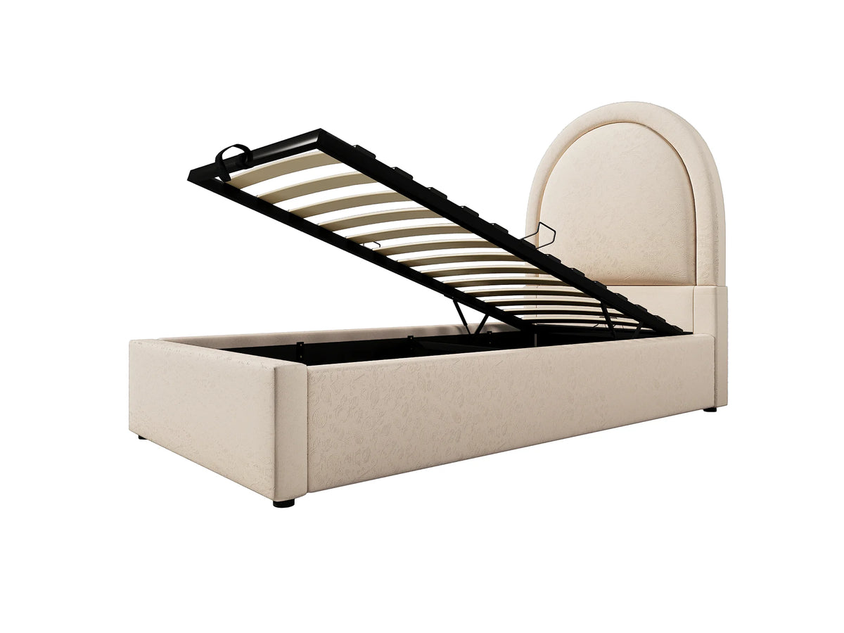 Lit Coffre 90x190 Simili Cuir Beige — vue 9