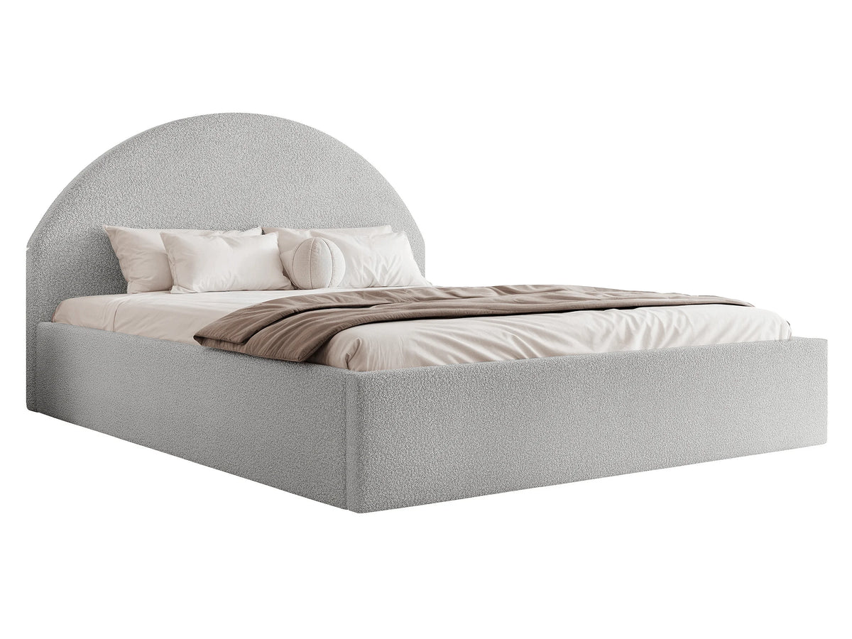 Lit Coffre 200x200 Tissu Bouclette Gris clair — vue 4