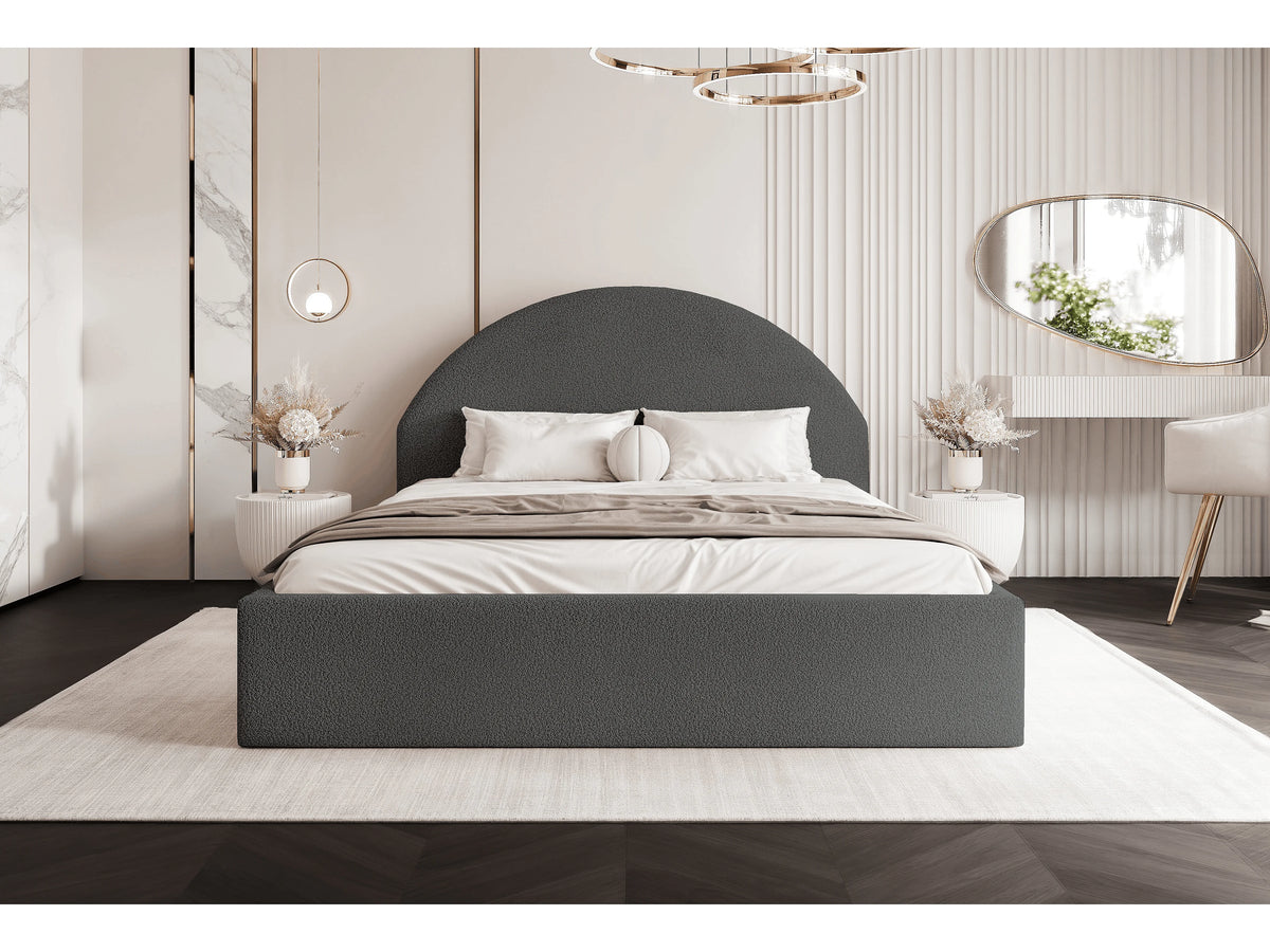 Lit Coffre 120x200 Tissu Bouclette Gris — vue 2