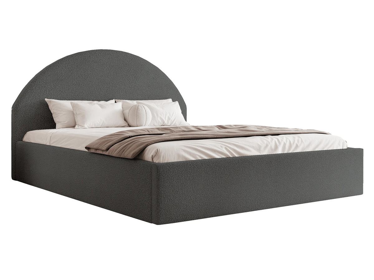 Lit Coffre 120x200 Tissu Bouclette Gris — vue 4