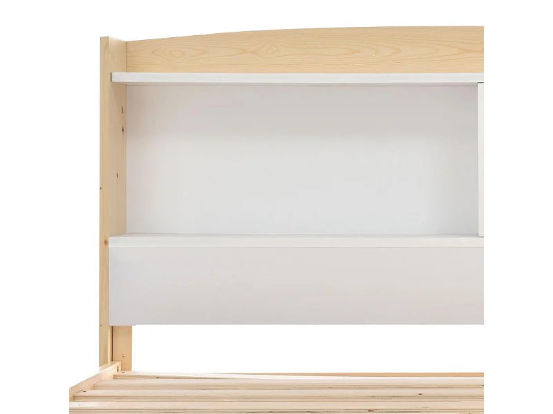 Lit Coffre 90x200 Bois Beige avec Matelas — vue 9
