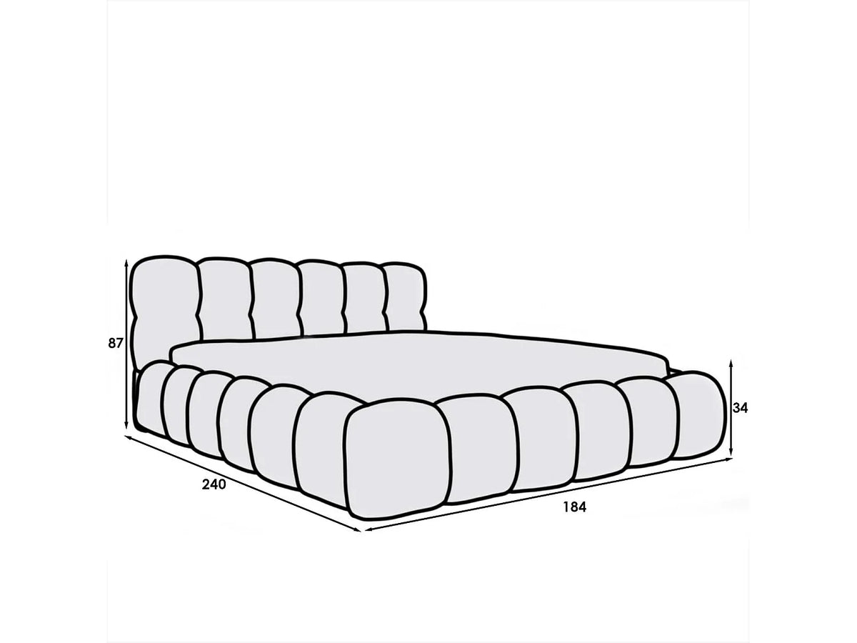Lit Coffre 140x190 Tissu Bouclette Noir — vue 6