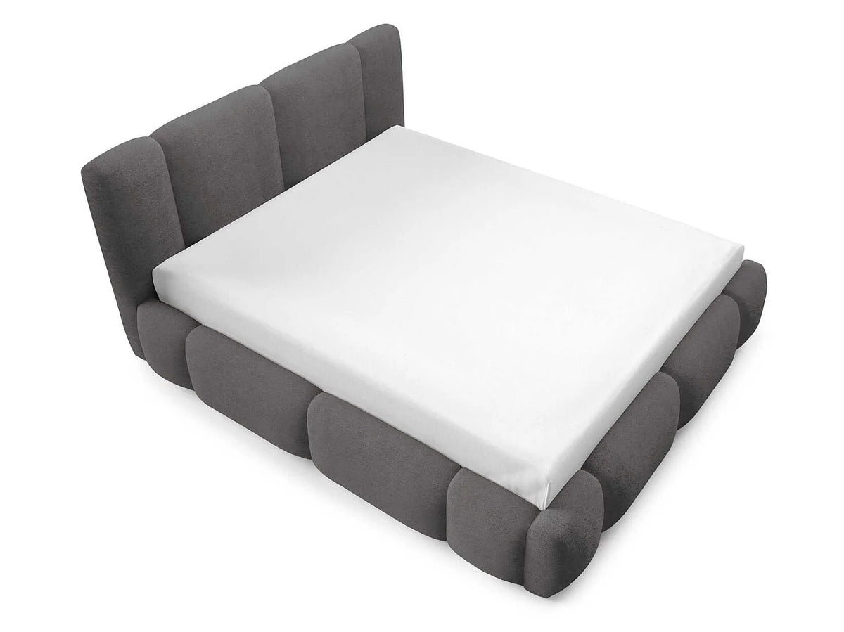 Lit Coffre 200x200 Tissu Gris avec LED — vue 5